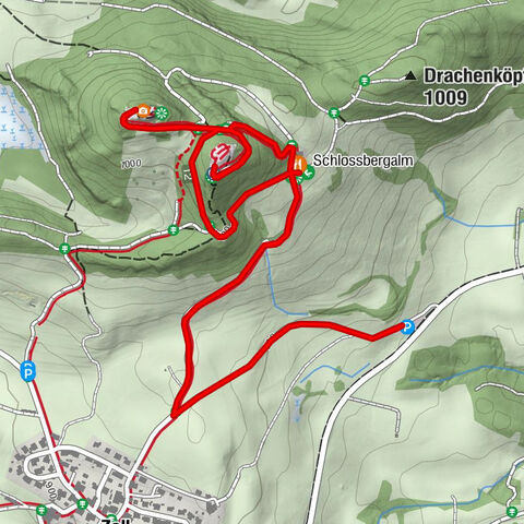 Small castle route to the twin ruins