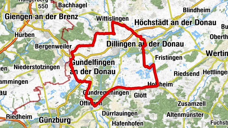Radtour von Bächingen zum Mittagstisch und Café 3- 59,5 km, 102 hm