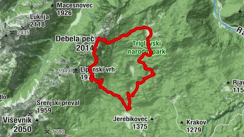 Debela peč čez planino Klek