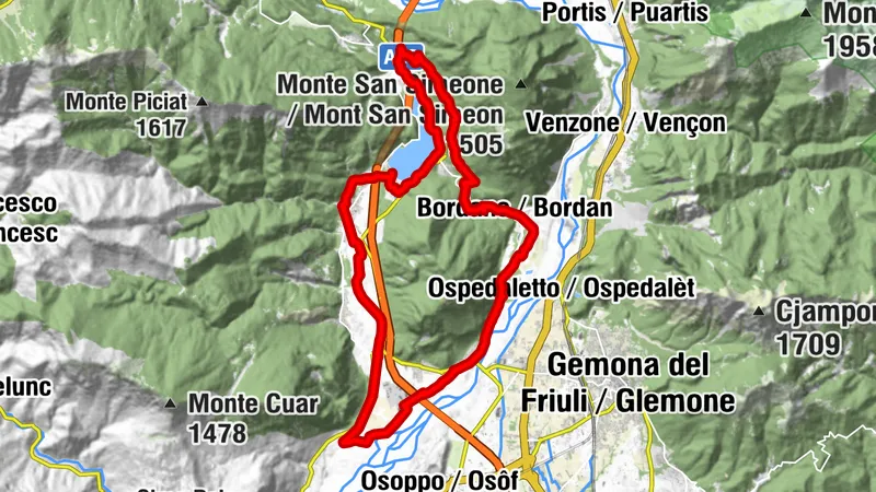Trasa pre horské bicykle v údolí Val del Lago medzi históriou a prírodou (M002)