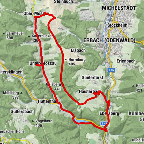 MTB-Tour Mossautal-Haisterbach-Ebersberg-Marbach-Mossautal