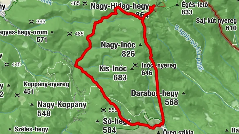 Kisinóci th., Kisirtáspuszta, Nagy hideg hegy, Kisinóc
