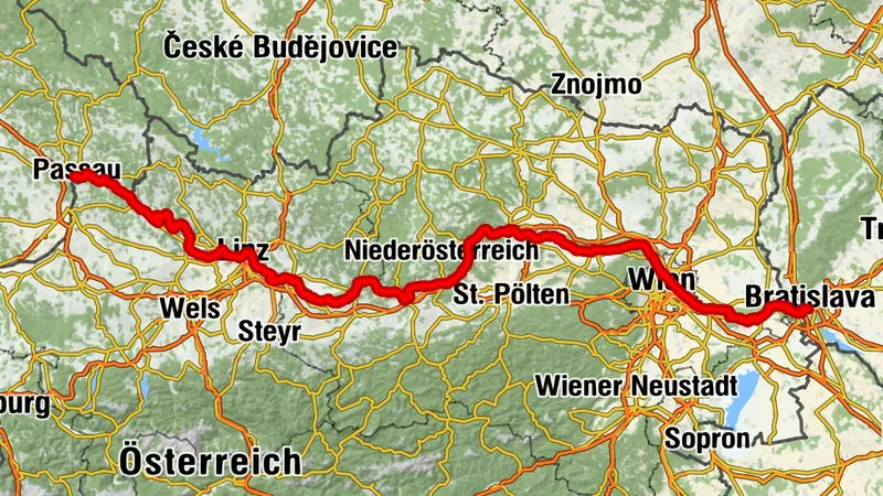 EuroVelo 6 South from Passau to Bratislava