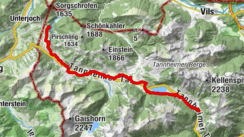 Cycle path Tannheimer Tal - E-Bike