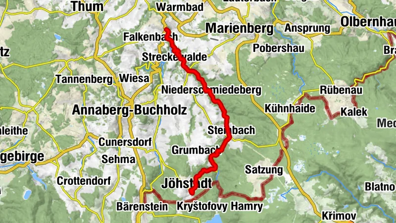 Preßnitztalradweg - Mit der Eisenbahn um die Wette