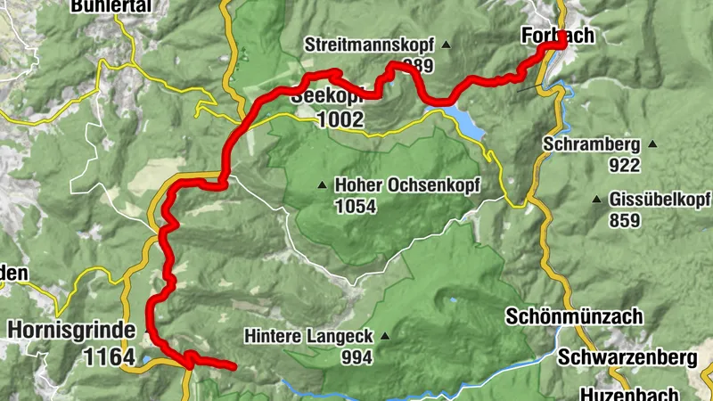 Trekking Schwarzwald Camp Seibelseckle - Bahnhof Forbach