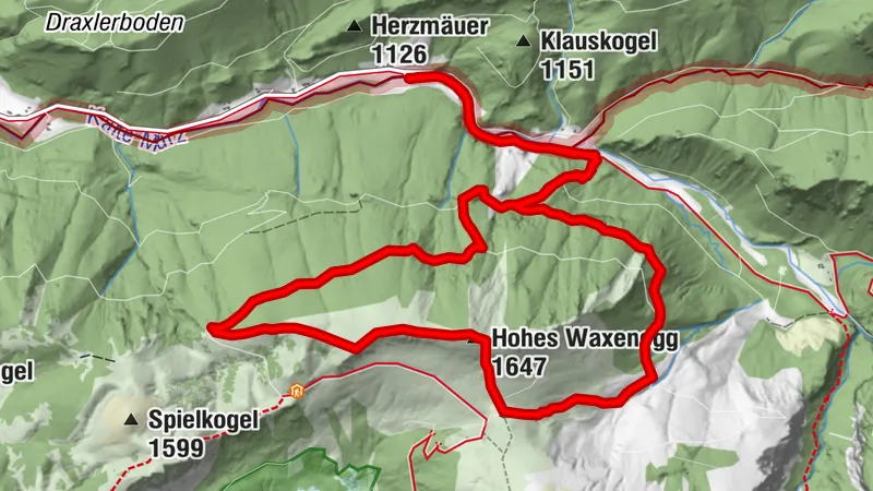 Das Hohe Waxenegg und der Taborsattel