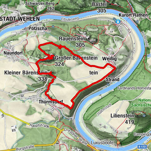 Kleiner und Großer Bärenstein, Weißig und Thürmsdorf