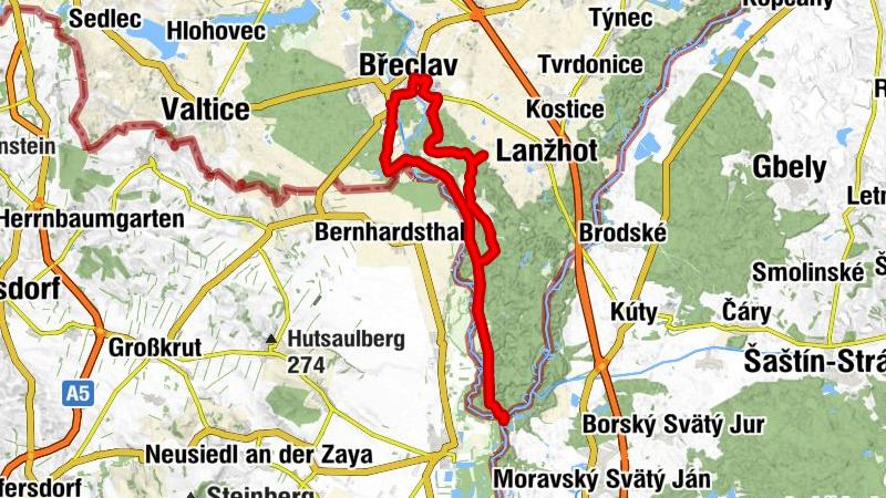 Břeclav - soutok - Břeclav