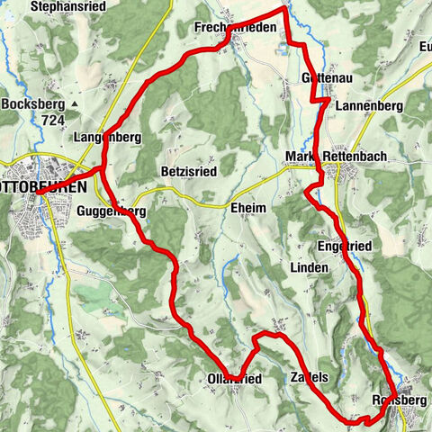 Across hill meadows through the eastern Günztal - Ottobeuren's east