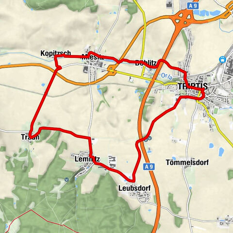 Cycling route - Gabelenz - Triptis - Thuringia