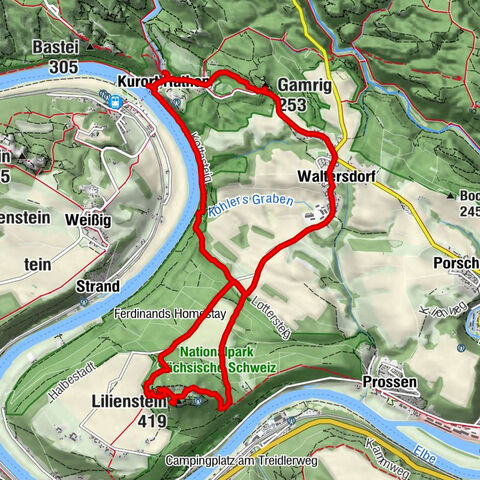 Rundwanderweg Rathen Lilienstein