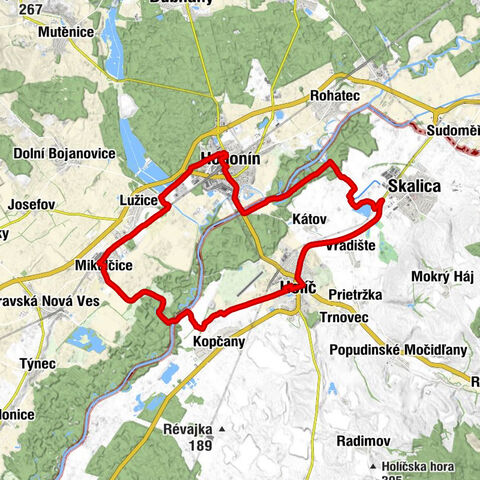 Hodonín-Mikulcice-Holič -Skalice-Hodonín