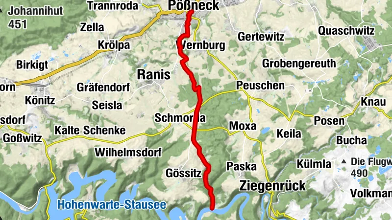 Hike from the Thuringian Sea (Linkenmühle) to the Secret Lagoon (Pößneck)
