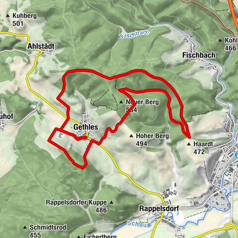 Large circular hiking trail Gethles - From Kuhberg through Bärental - Schleusingen