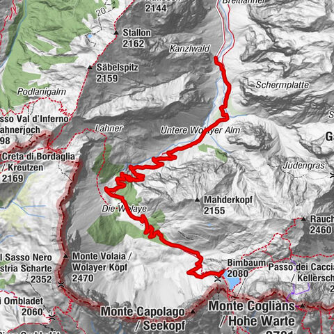 Mountainbiketour von der Hubertuskapelle zum Wolayersee