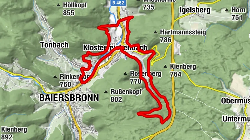 Baiersbronn T2 Klosterreichenbach Trail Route