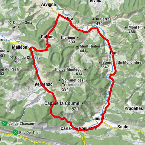 Cyclotourism route - around Pic de Montégut