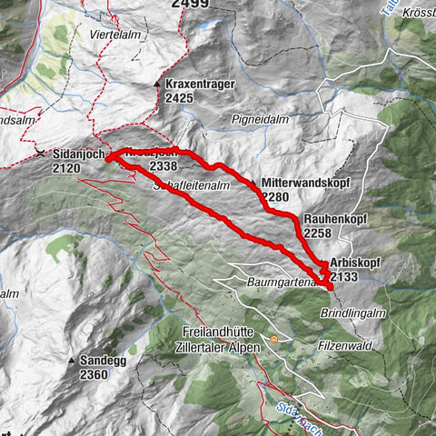 Melchboden - Arbiskopf - Rauhenkopf - Rastkogelhütte - Melchboden