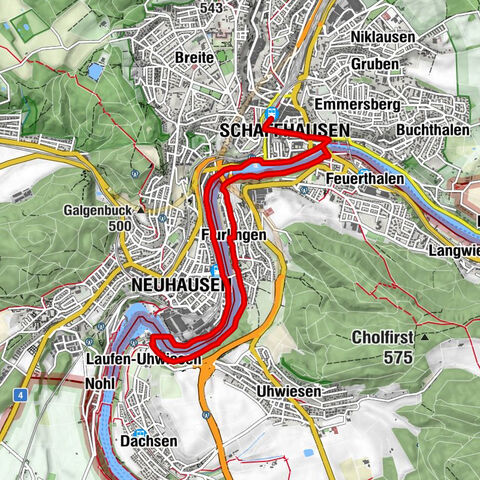 Circular hike Schaffhausen - Rhine Falls - Schaffhausen